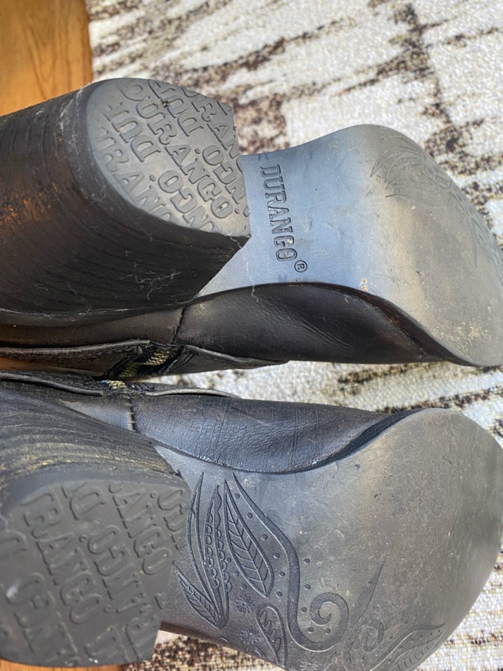 Durango Crush Black Gray Faded Flag Western Booties 6.5 cowgirl western grunge - Picture 14 of 16